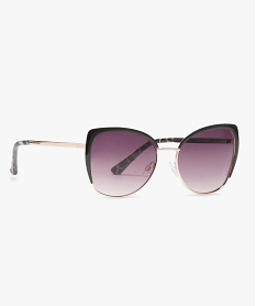 GEMO Lunettes de soleil femme forme papillon Noir