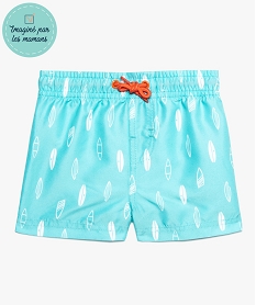 GEMO Short de bain bébé garçon à motifs surf et cordon contrastant Imprimé