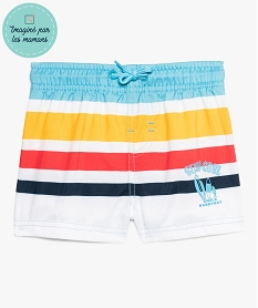 GEMO Short de bain bébé garçon à rayures multicolores Imprimé