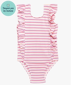 maillot de bain bebe fille a rayures et petits volants imprime8722401_1