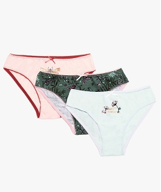 GEMO Culotte fille imprimée en coton (lot de 3) Multicolore