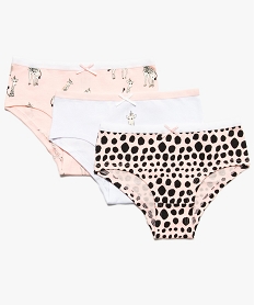 GEMO Shorties fille stretch motif girafe (lot de 3) coloris assortis