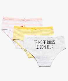 GEMO Shorties fille en coton stretch motif poisson (lot de 3) Multicolore