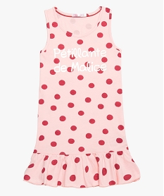 GEMO Chemise de nuit fille sans manches à volants et pois Imprimé
