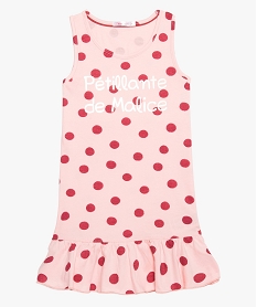 chemise de nuit fille sans manches a volants et pois imprime pyjamas8724601_1