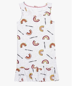 GEMO Chemise de nuit fille sans manches à volants et arcs-en-ciel Imprimé
