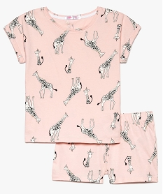 GEMO Pyjashort fille motif girafe pailleté Imprimé