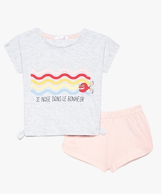 GEMO Pyjashort fille avec motif poisson sur lavant Gris