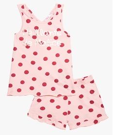 GEMO Pyjashort fille motif pois et volants à dos croisé original Imprimé
