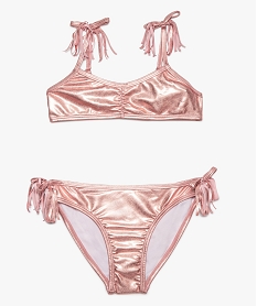 GEMO Maillot de bain fille 2 pièces en matière pailletée Rose