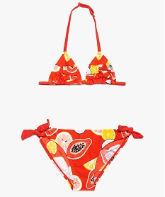 GEMO Maillot de bain fille 2 pièces  imprimé à haut triangle volanté Imprimé