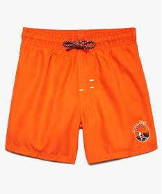 maillot de bain garcon forme short avec ecusson orange8731901_1