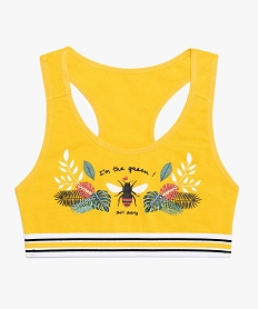 GEMO Brassière fille dos nageur à motif abeilles jaune standard
