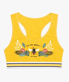 GEMO Brassière fille dos nageur à motif abeilles Jaune