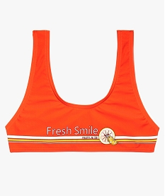 haut de maillot de bain fille forme brassiere avec motifs agrumes orange8739101_1