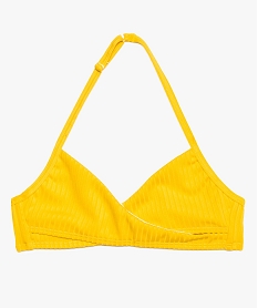 haut de maillot de bain fille tour de cou et cache-cœur jaune8739301_1