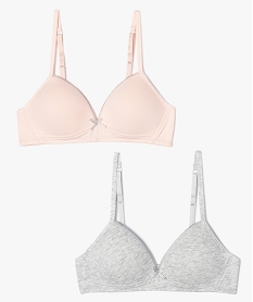 GEMO Soutien-gorge fille paddé avec liseré pailleté (lot de 2) Multicolore