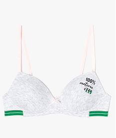 GEMO Soutien-gorge fille multicolore à bonnets paddés Gris