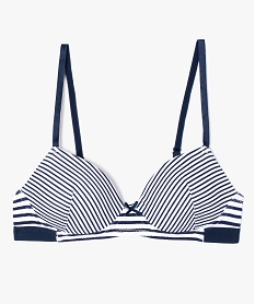 GEMO Soutien-gorge fille rayé à bonnets paddés et fines bretelles Imprimé