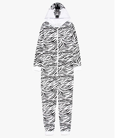 GEMO Combinaison pyjama fille zippée à motif zèbre Imprimé