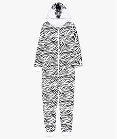 GEMO Combinaison pyjama fille zippée à motif zèbre Imprimé