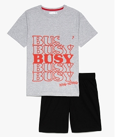 GEMO Pyjashort garçon bicolore avec tee-shirt imprimé Gris