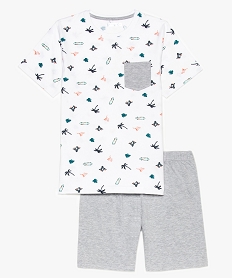 pyjashort garcon avec tee-shirt a motifs multicolores imprime8746101_1