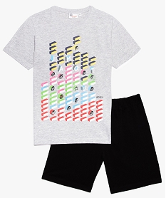 GEMO Pyjashort garçon à tee-shirt imprimé - EMOJI Gris