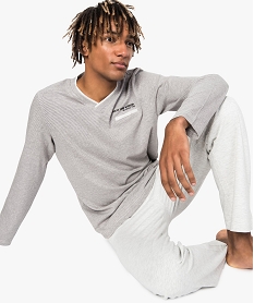 GEMO Pyjama homme 2 pièces en jersey Gris