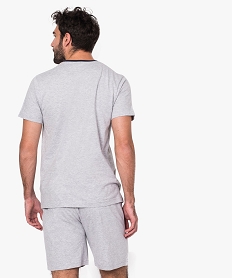 pyjashort homme a col contraste et grand imprime marin gris pyjamas et peignoirs8751501_3