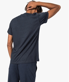 haut de pyjama homme forme tee-shirt poche poitrine bleu tee-shirts et debardeurs8755201_3