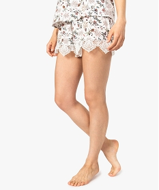 short femme pour la nuit avec bas en dentelle imprime bas de pyjama8755901_1