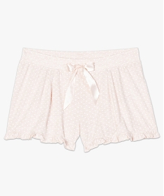 short de pyjama femme avec finitions volantees rose8756701_4
