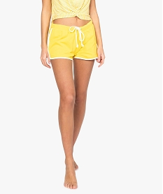 short femme homewear a lien coulissant jaune8756801_1