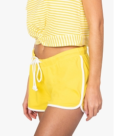 short femme homewear a lien coulissant jaune8756801_2