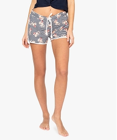 GEMO Short femme homewear à lien coulissant Imprimé