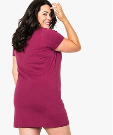 chemise de nuit a manches courtes avec motifs femme grande taille violet8758901_3