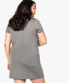 chemise de nuit a manches courtes avec motifs femme grande taille gris nuisettes chemises de nuit8759101_3