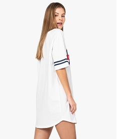 chemise de nuit femme facon tee-shirt americain imprime blanc nuisettes chemises de nuit8759701_3