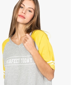 chemise de nuit femme facon tee-shirt americain imprime gris8759901_2