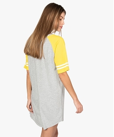 chemise de nuit femme facon tee-shirt americain imprime gris nuisettes chemises de nuit8759901_3