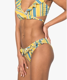 bas de maillot de bain femme rayee finition volantee devant imprime bas de maillots de bain8763401_1