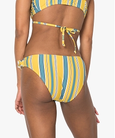 bas de maillot de bain femme rayee finition volantee devant imprime bas de maillots de bain8763401_2