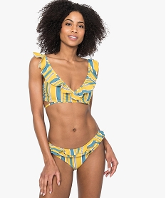 bas de maillot de bain femme rayee finition volantee devant imprime bas de maillots de bain8763401_3