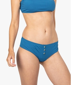 GEMO Bas de maillot de bain femme en matière texturée Bleu