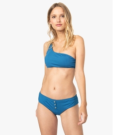 haut de maillot de bain femme asymetrique en matiere texturee bleu haut de maillots de bain8771501_3
