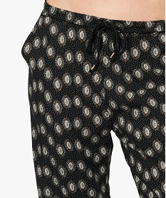 pantalon de pyjama femme droit et fluide a motifs imprime8772801_2