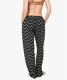 pantalon de pyjama femme droit et fluide a motifs imprime bas de pyjama8772801_3