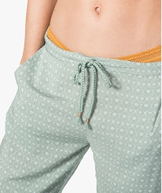 pantalon de pyjama femme droit et fluide a motifs imprime8773001_2