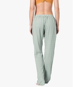 pantalon de pyjama femme droit et fluide a motifs imprime8773001_3